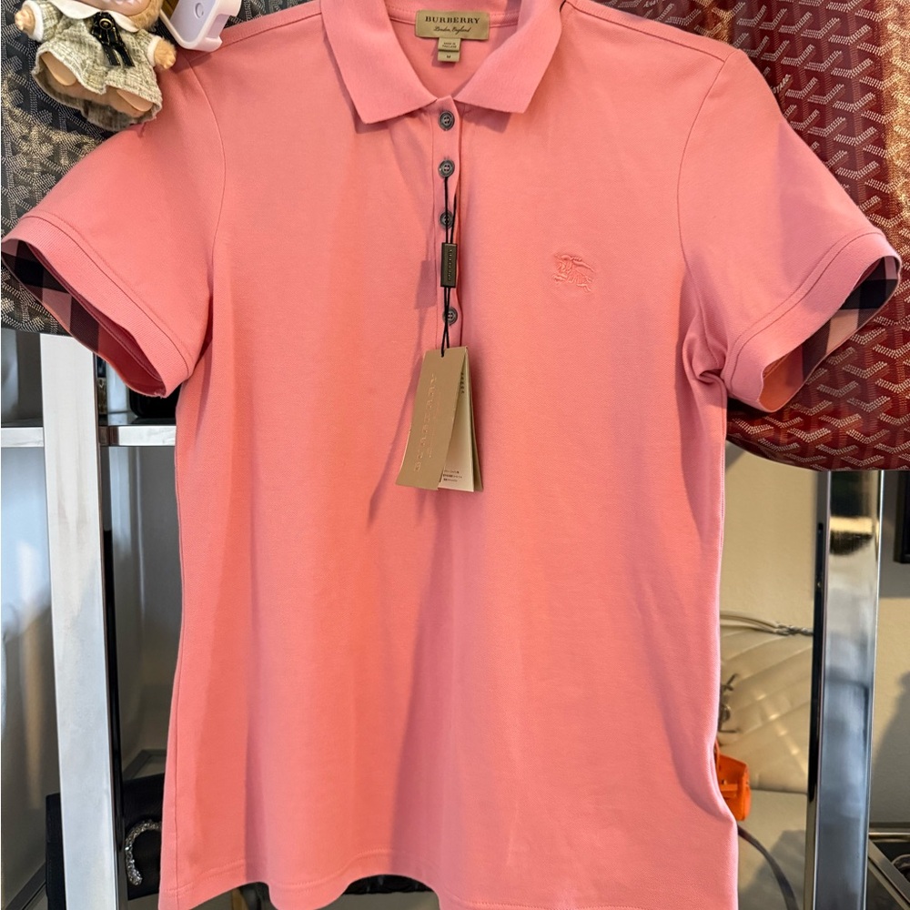 Burberry Coral Pink Polo Shirt